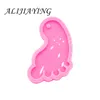 Brillez à l'intérieur de la forme du pied silicone pour résine époxy artisanat bricolage de couverture de clés de trousseau bijoux pendentif dy0461