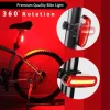Cykelbromsavkänning Ljus Vattentät COB LED -laddning Cykel TAILLIGT BIKE BAKER LJUS ACCICEDER Cykel Bakljus