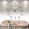 3D DIYアクリルミロアウォールステッカー時計時計時計Quartz ModernEloj de Pared Home Decoration180s