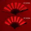 Led Rave Toy 12V 10inches Party LED Glowing Fan Luminous Folding Fan Colorful Party Dance LED Fan Stage Performance Props DJ Show Light Fan 240410
