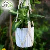 Wituse Vintage Plant Hanger Flowerpot Selder Basking com macram de argola Rapa 4 Legs de gancho para decorar o jardim da varanda