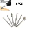 6PCS HSS Rotary Multi Tool Burr Routing Router Bit Mill Cutter Attachment Drill Bits For Metal Milling Electric Rotary Tools