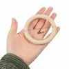 Anillos de madera de madera 20-80 mm Baby Teher Círculo Natural de madera natural Anillo de dentición Joya Montessori Joyas haciendo bricolaje a mano accesorios hechos a mano