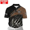 Nome personalizzato Mechanic 3D su tutta la polo da uomo stampato Maglietta Summer Short Short Street Street Polo Cash Shirt Tops WK12