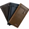 porte-bains masculins pour hommes portefeuilles doubles glissières pour hommes portefeuilles bus de grande capacité marque de haute qualité sac à main masculin u6p5 #