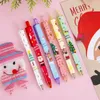 30 stcs/veel schattige kerstgel pennen cartoon Santa Claus Tree Snowmen Elk Kawaii Press Pen 0,5 mm Black School Kids briefpapier geschenken 240401