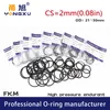 10pcs/lote fluorim embalando preto fkm cs2mm Oring selo OD21/22/23/24/26/26/27/28/29/30*2mm de vedação de vedação de vedação de vedação de vedação de vedação de 2m