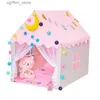 Tendas de brinquedo 1,3m grande tenda de brinquedo tenda de tenda dobrável garotas tipi baby baby house house menina rosa princesa castelo quarto decoração de decoração para presentes l410