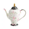 Pastoral Flower Bone China Tea Set Top Porcelaine Coffee Set Céramique Pot Pot Joue de lait de sucre Tépot Thé à thé
