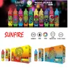 Livraison rapide Sunfire 9000 Puff 9k Cigarettes électroniques jetables 18 ml Vape 0mg 2mg 5mg Rechargeable 600mAh Shisha Vape 15k 12k Puffes Vaper RNM Tornado France Vaper tchèque Vaper