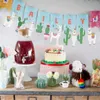 Llama and Cactus Garland Llama Bunting Flag Banner Alpaca Party Decorations Room Llama Party Supplies Photo Prop