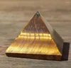 Dekorativa figurer Naturliga Tiger's Eye Quartz Crystal Pyramid Chakra Energy Stone Tower Healing