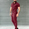 Pantalon pour hommes Fashion Beau salopes Jumps combinaisons 2024 Couleur massive de couleur ceinturée Spring Leisure Ajustement Vêtements