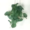人工植物ヴァインピーコックタートルバックリーフベゴニアハンギングフラワーラタングリーングラスポットホームバルコニーガーデンの装飾