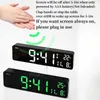 10.23 Zoll große digitale Wanduhr Temperatur Datum Woche Dual Alarme Nachtmodus Sprachsteuerung Touch Snooze Tischuhr 12/24H LED -Uhr