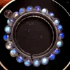 Urok bransoletki naturalne leczenie Moonstone Blue Light Crystal Kulki Pani Bransoletka prezentowa 8 mm