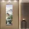 Affiche imprimée Nordique Toile Paint Scroll Paint Paysage Chinois Paysage avec art d'eau d'encre pour cadeau Mur Home Decor