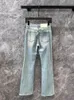 Conception de fente de jeans pour femmes pour femmes Été Vintage Trend Double poches patchwork Pantalon denim de longueur de planche de haute qualité 2024 AX97