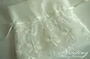 10pcs White Champagne Color Cosmetic Sample Packaging Gauze Bag Lace Tulle Packaging Bag Wedding Candy Bag 10x10 12x12 15x15cm