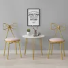 Make -upstoel Moderne Minimalistische Kledingtafel Stoel Net Red Butterfly Golden Home Bar Stool Stool Backlest stoel