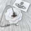 Designer Viviane Westwood Empress Dowager XIS New Flat Pearl Saturno Necklace Female Planet Planet Sweet and Light Luxury Collana versione alta
