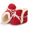 Сапоги осенние и зимние дети 01 -летняя новорожденная мягкая подошва для девочек для девочек теплые и плюшевые снежные ботинки
