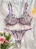 Bras Sexy Bra Sets for Women Floral Transparent Lingerie Lace Embroidery Fairy Seamless Underwear See Through Exotic Bra Brief Set 240410