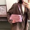 Gold Shiny Women Bags High Quality Brand Desing Flap Bagute Bag Bling Leather Handbags For Women Silver Pink Ladys Shoulder Bag 240402