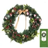 Decoratieve bloemen Kerstdeur Krans Krans Trap Front Hangende Garland Multifunctionele bessen Bow Festival Wall Raam Porch Patio