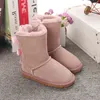 Дети Bailey 2 Bows Snow Boots Designer подлинные малыши Сплошные ботас Nieve Winter Girls обувь для малыш