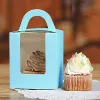 1/5/10 PCS PCS Single Cupcake / Muffin / Fairy Cake Boxes avec boîte-cadeau Clear Window Box de mariage