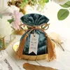 10pcs Velvet Sugar Gift Sac avec de la ficelle et de la carte de Noël d'anniversaire de Noël COOIKE Candy Sacs d'emballage