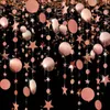 4m Champagne Gold Star Round Paper Garland Ghirlanda Comigliata Bachelorette Decorazioni Decorazioni per l'anniversario Decor