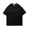 Men's T Shirts EN American 220G Short Sleeved T-shirt For Summer Off Shoulder SleeveS Letter Printed Knitted Base Shirt