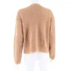 Kvinnors stickor Vintage Women Cardigan Top Single-Breasted Long Sleeve Round Neck Knit Commute Soft Pockets Lady Jacket