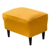 Solid Color Ottoman Cover Spandex Rectangle Stool Cover All-Inclusive Foot Pall Furniture Protector SOFA FOOTREST SLIPCOVERS
