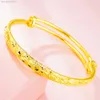 Bracelet de tronçon Push-pull étoile rond plat Vietnam Shajin plaqué avec Gold 24k Shuangbu Grosted réglable