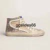 Designer schoenen High-Top Sneakers Goldenlys Gooseity Dames Nieuwe release Italië Brands Mid Slide Star Fashion Pink-Gold Glitter Classic Leopard White Do-Old Dirty