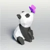 Oggetti decorativi Figurine kit fai -da -te baby panda giocando con la farfalla modello 3d modello artigiano statue scultura di carta scrivania dec215w