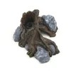 Ecologische hars bergvis spelen boomhut aquarium ornament hol gat log boom tunnel cave vissen tank decoratie