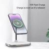 Chargers Magnetic Wireless Charger Stand für iPhone 15/14 plus/13/11 3 in 1 Wireless MacSafe Ladegerät für Apple Watch/Airpods Pro