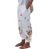 Harem Pants Women Wide Leg Floral Print Tickets Elegant Trousers Baggy Loose Summer Pants for Women Beach