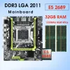Cartes mères X79 Set LGA2011 Processeur Xeon E5 2689 CPU 4PCS x 8 Go = 32 Go de mémoire DDR3 RAMIATEUR RAM 1333MHz PC3 10600 combos