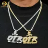 Prix de gros VVS Hip Hop Iced Out 925 Collier pendentif à collier personnalisé en argent sterling