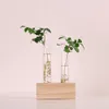 Gorąca sprzedaż kryształowy szklany wazon wazon kwiaty rośliny hydroponiczne sadzarki+ drewniane stojak ozdobione dekoracją domu kwiatowego
