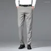 Men's Pants Brand Clothing Summer High Quality Soft Formal Suit Men Business Thin Straight Party Wedding Office Grey Trousers Male