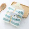 Ensemble de serviettes rayées épaississement d'absorbant souple de salle de bain familiale hôtel enfant adulte face serviette à main toalhas de banho serpette de bain