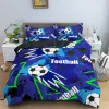 3D Football Print Cull Cover Queen/King Size Soccer Sport Pedding Set for Boy Kids Prezent