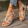 Sandały Kobiety Summer 2024 Buty dla kobiet Sofe Sole Wedge Boho Fashion Beach Flip Flip Flop