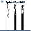 Spiral End Mill 3.175/4/5/6/8mm Shank Single Flute Milling cutters 3D CNC Router Bit Engraving Cut for Acrylic Wood Aluminum